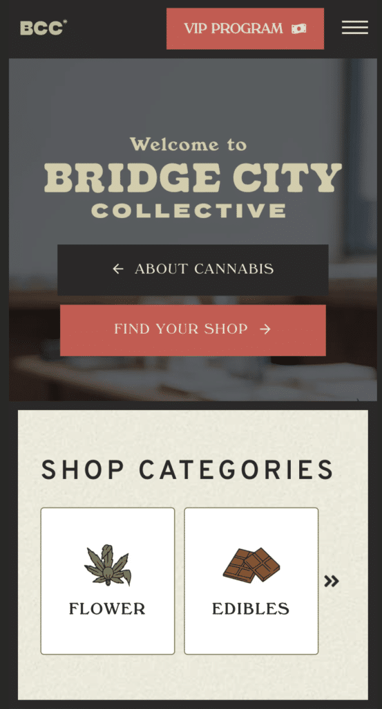 A dispensary website design that is mobile friendly
